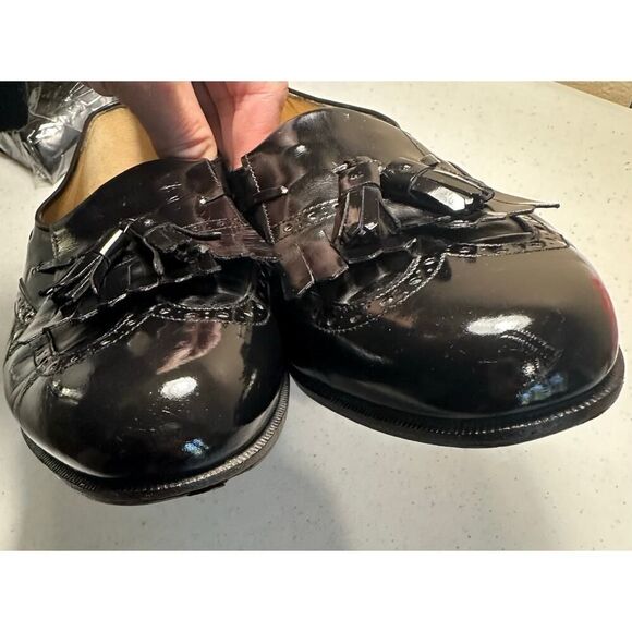 VTG Salvatore Ferragamo Made in Italy Men 9D Kiltie Tassel Black Leather Loafer - Picture 7 of 13